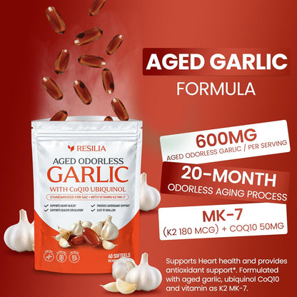 Resilia Odorless Aged Garlic Softgels